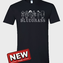 UPDATED--Black Ricky Skaggs 6 Headstock T-shirt