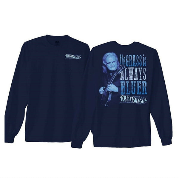 Ricky Skaggs Navy Blue Long Sleeve T-shirt